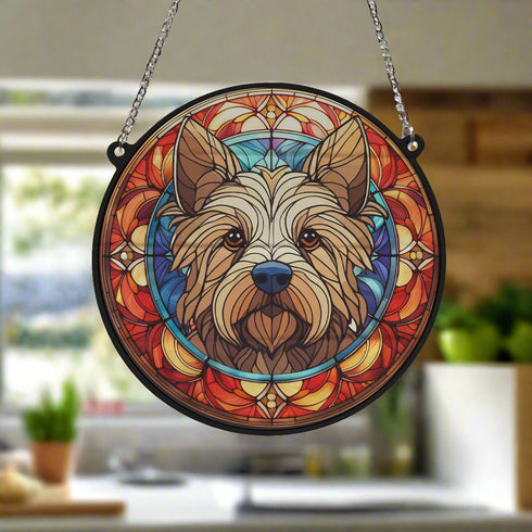 Cairn Terrier Stained Glass Effect Suncatcher
